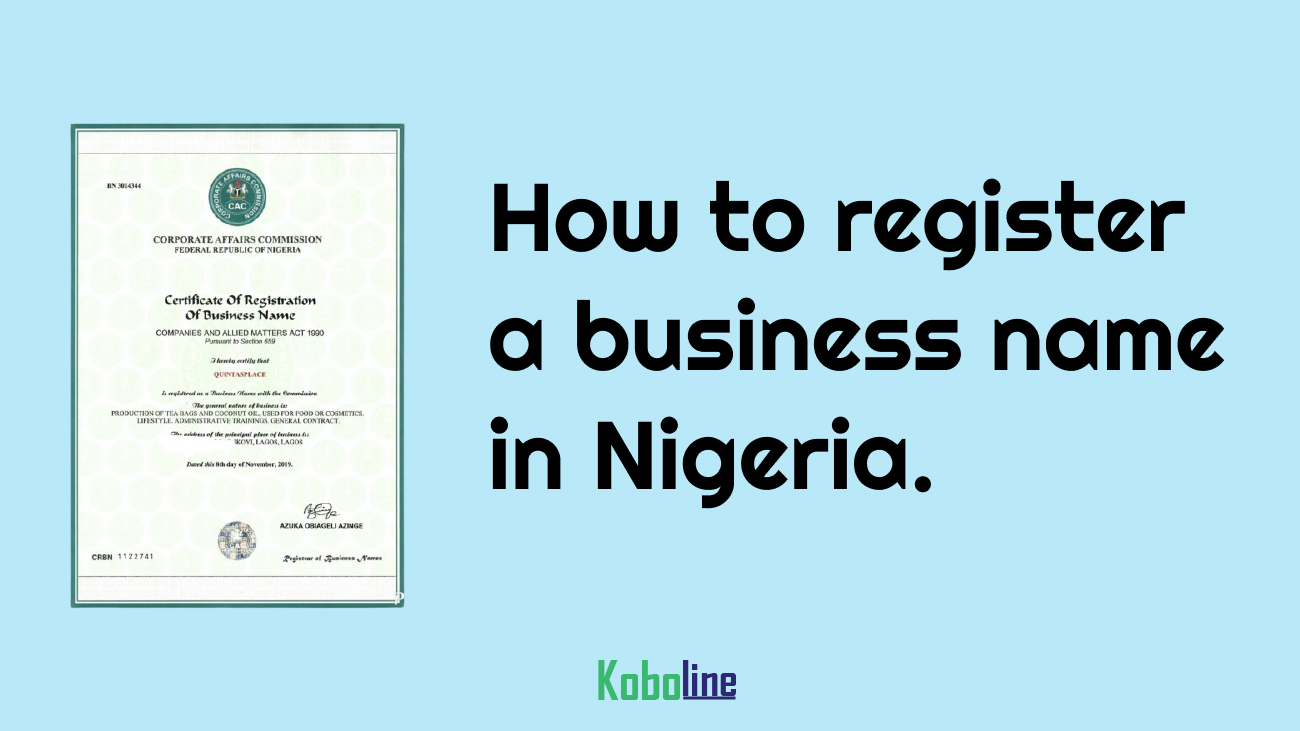 How To Register A Business Name In Nigeria Online CAC Business Name 