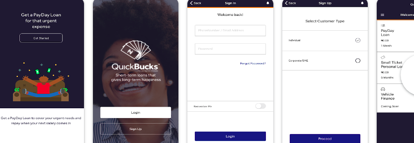 quick bucks app - access bank loan