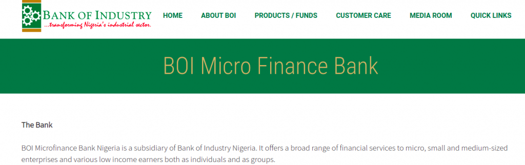 BOI Microfinance bank