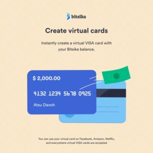 Bitsika visa virtual dollar card