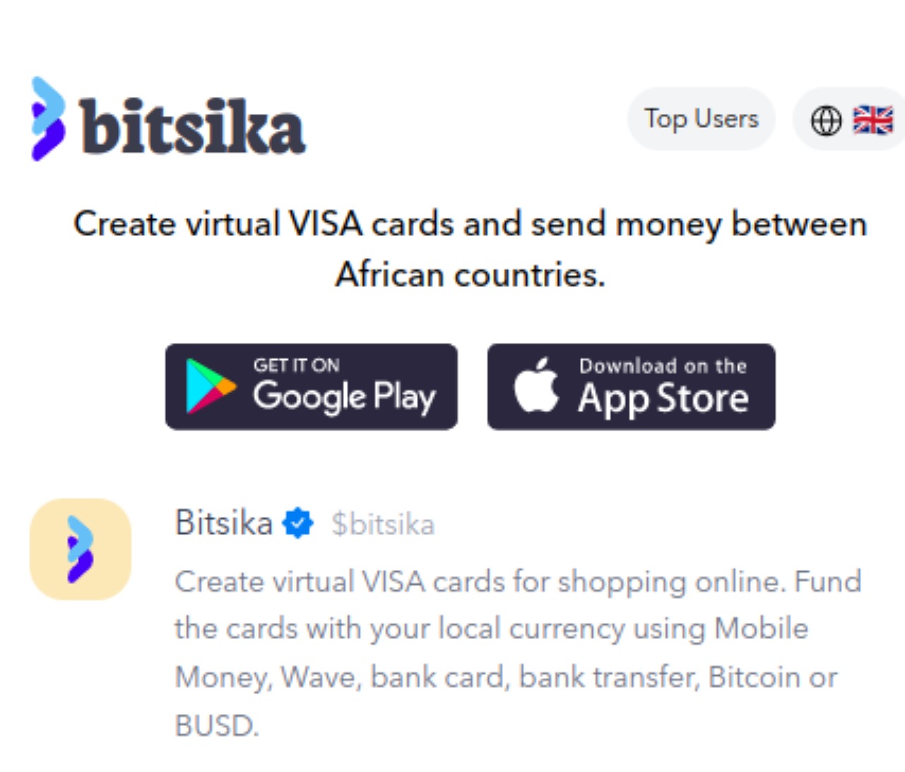 Bitsika Review: Virtual Dollar Cards & Money Transfer App in Africa